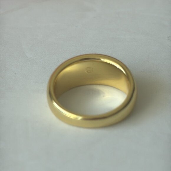 Gorjana Band Ring Nova Gold Plated Crystal Blue Sz.8 - Picture 9 of 11